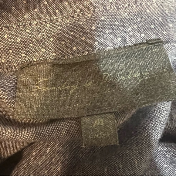 Sunday in Brooklyn Anthropologie Chambray Peplum Button Down Top Medium Gray - Picture 10 of 12